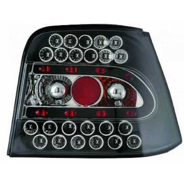 Back Rear Tail Lights Pair Set LED Clear Black VW Golf IV Saloon 97-03