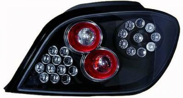Back Rear Tail Lights Pair Set LED Clear Black Peugeot 307 Saloon 01-05