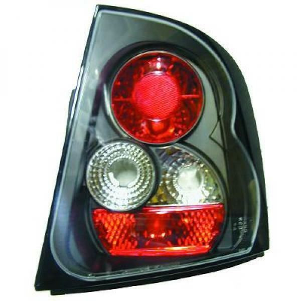 Back Rear Tail Lights Pair Set Clear Black Skoda Octavia Saloon 96-04