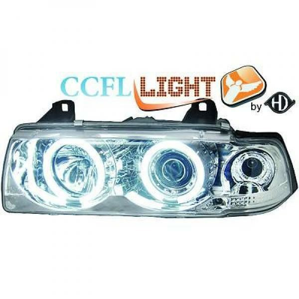 LHD 2 door CCFL Projector Headlights Pair Clear Chrome BMW 3 Series E36 90-99