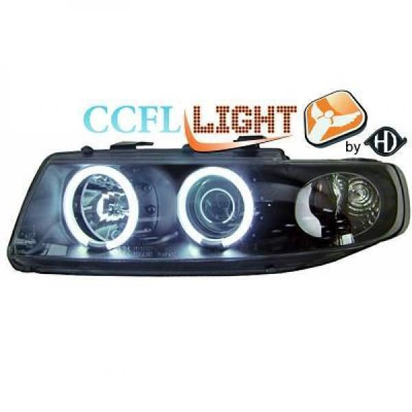 LHD CCFL Projector Headlights Pair Clear Black Seat Toledo Leon Typ1M L 99-04