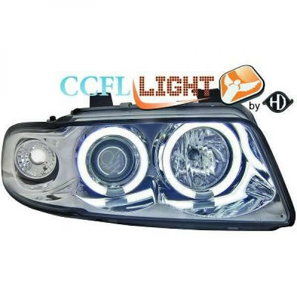 LHD CCFL Projector Headlights Pair Clear Chrome Audi A4 Saloon Avant 8D2 94-98