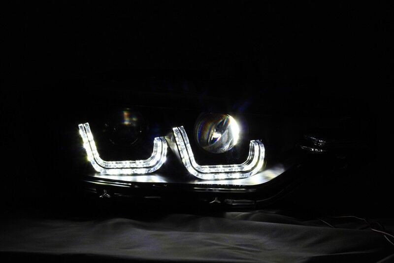 LHD For BMW 3 Series F30 F31 2011-15 Black LED DRL Double U Projector Headlights