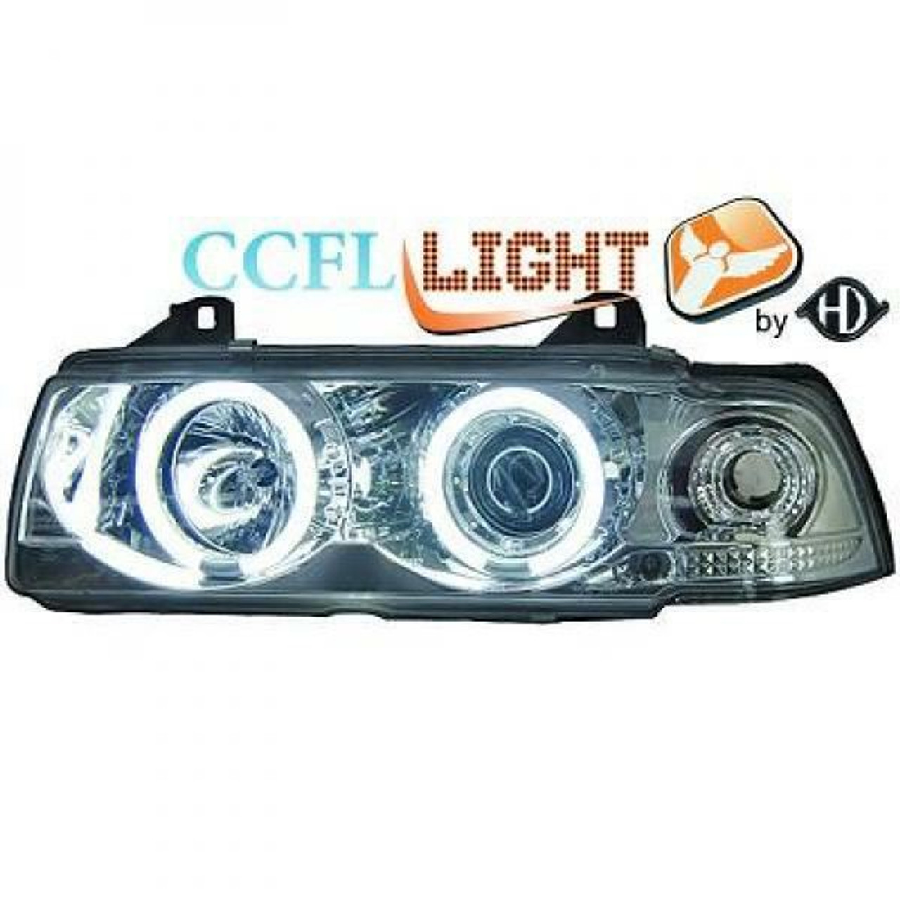 LHD OS NS CCFL Projector Headlights Pair Clear Chrome H1 H1 BMW 3 Series E36 90-99