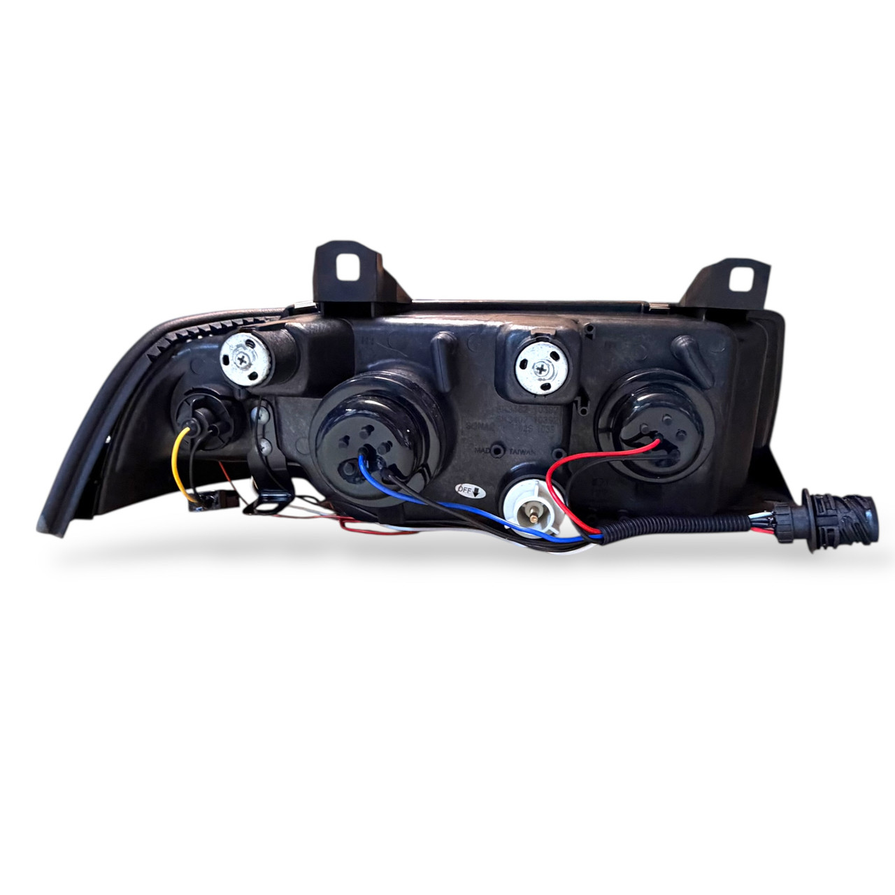 LHD OS NS Headlight Headlamp Pair Angel Eyes Clear Black BMW 3 Series E36 90-99