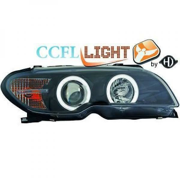 LHD Projector CCFL Headlights Pair Clear Black BMW 3 Series E46 Coupe 03-07