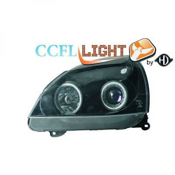 LHD Projector CCFL Headlights Pair Clear Black H1 H7 Renault Clio 01-05