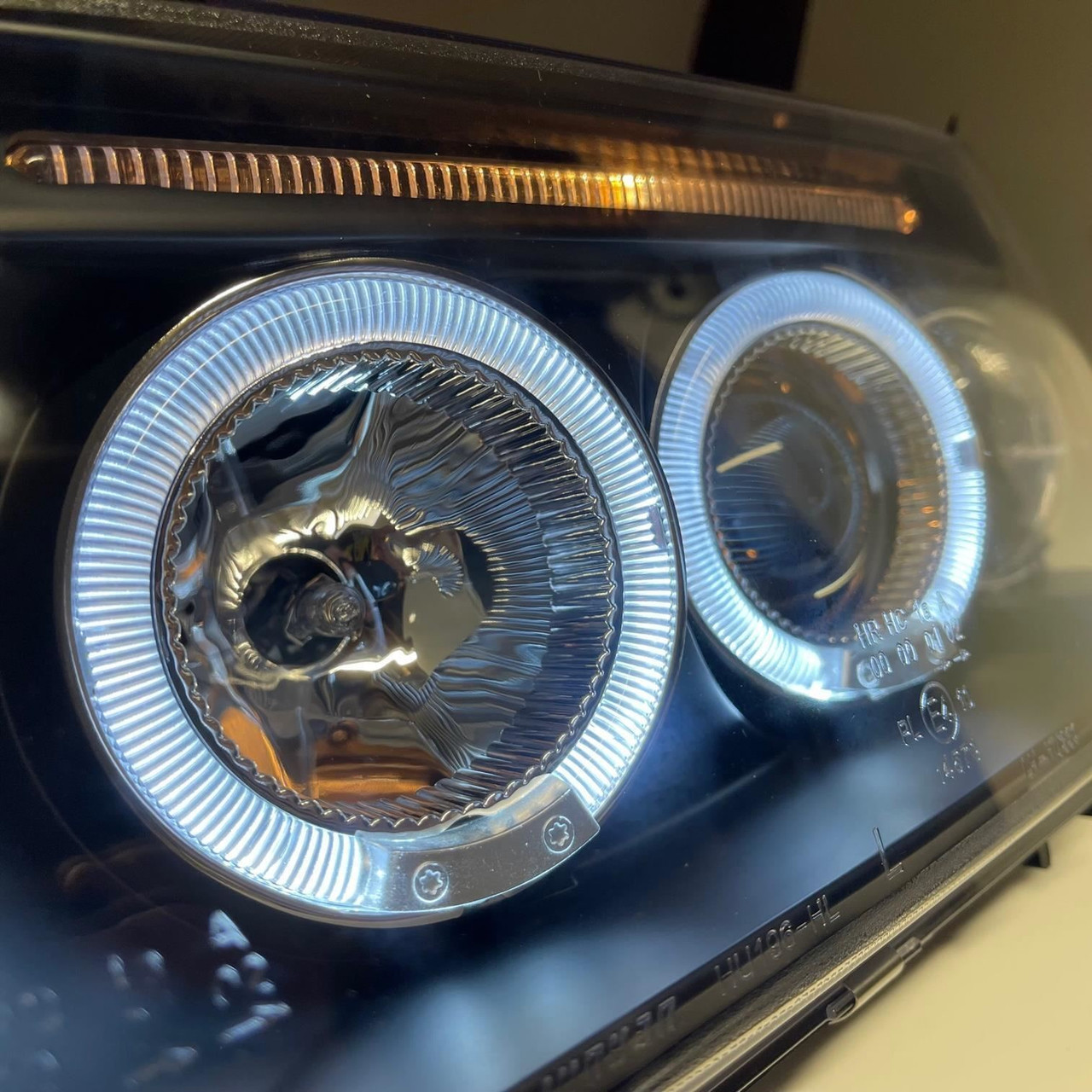 LHD Projector Headlights Pair Angel Eyes Clear Black Audi 80 Avant B4 91-96