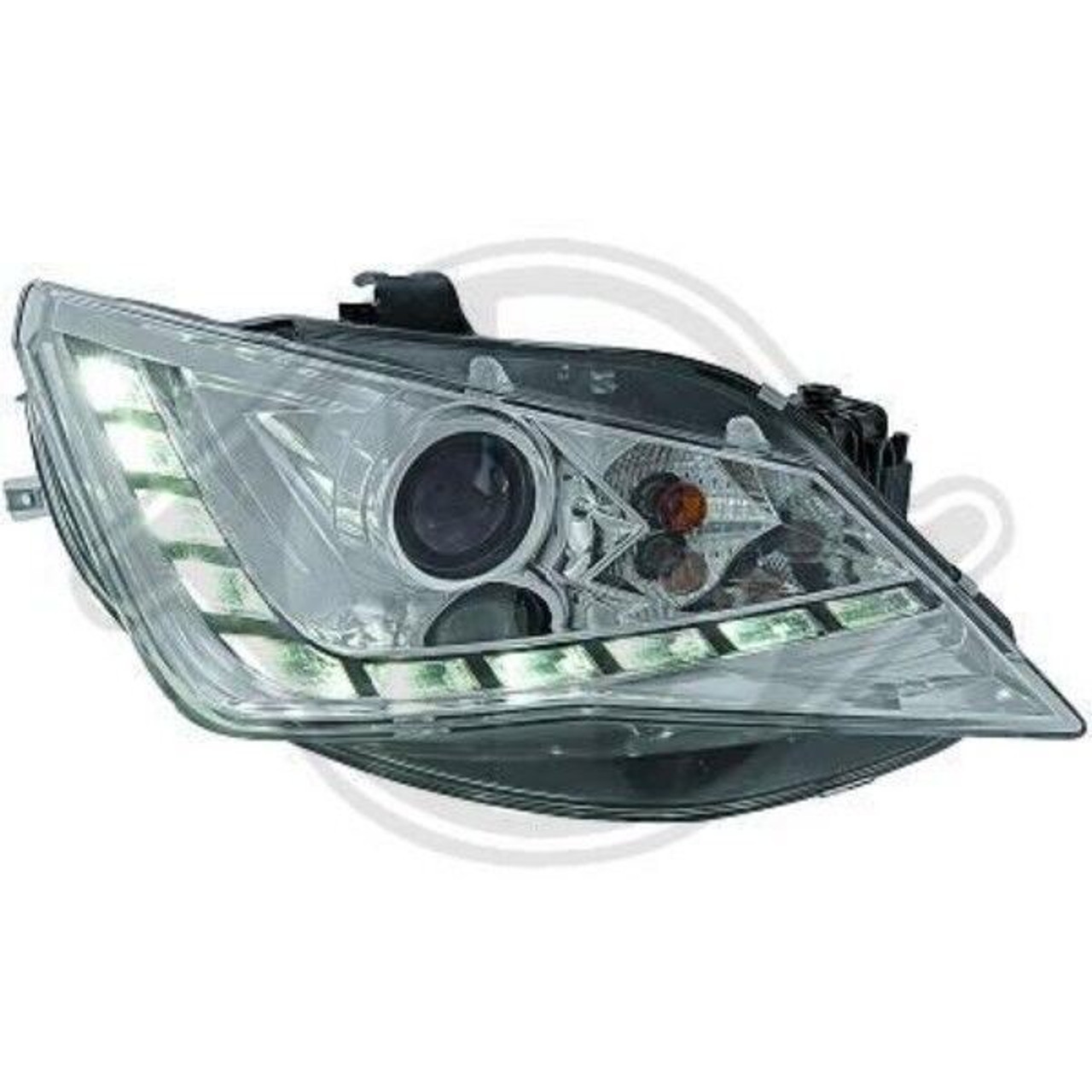 LHD Projector Headlights Pair LED Dragon DRL Lights Clear Chrome Seat Ibiza 12-On