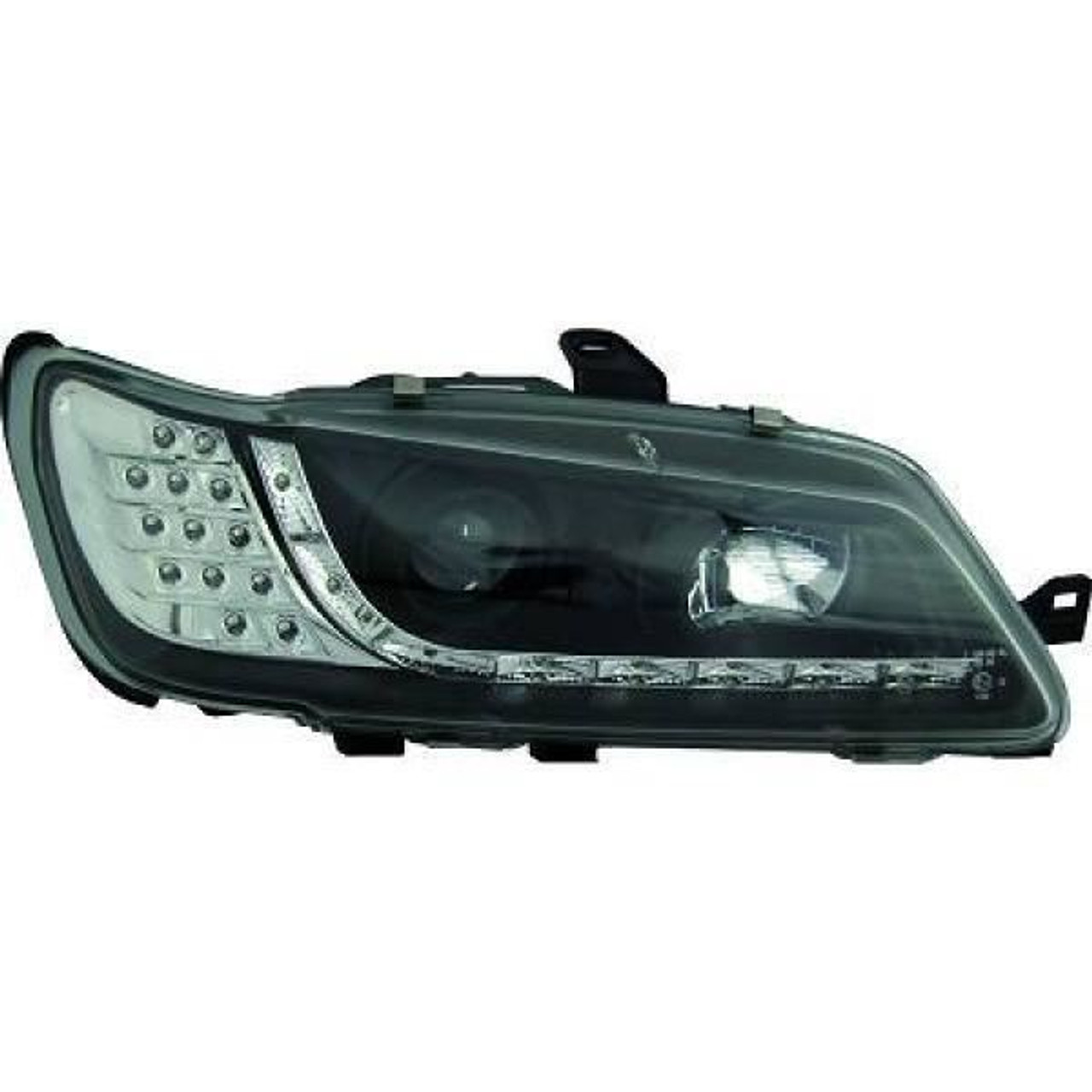 LHD Projector Headlights Pair LED Dragon DRL Lights Black Peugeot 306 II 97-01