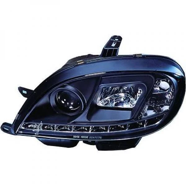 LHD Projector Headlights Pair LED Dragon DRL Lights Clear Black Citroen Saxo 99-04