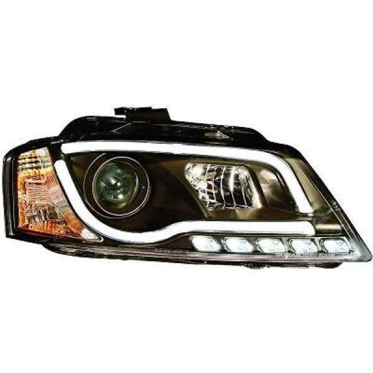 LHD Projector Headlights Pair LED lightbar DRL Clear Black Audi A3 Hatchback 08-12