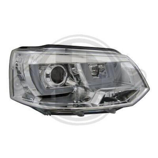 LHD Projector Headlights Pair LED lightbar DRL Clear Chrome VW T5 Multivan 09-15