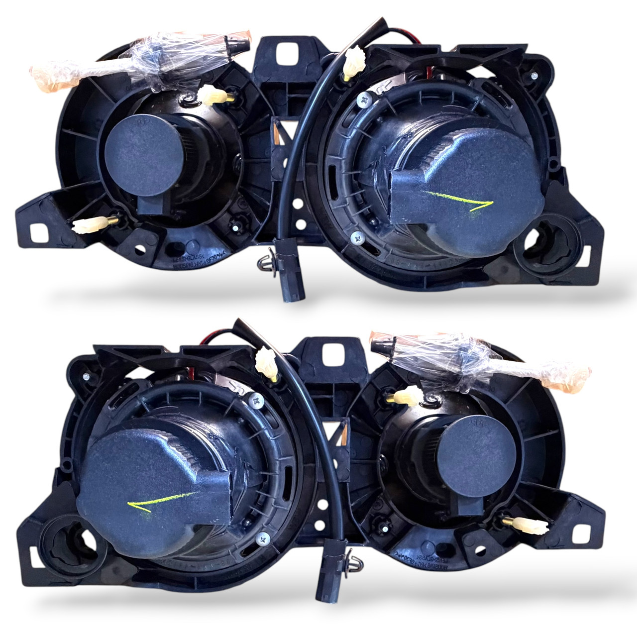 LHD Right Left Headlight Headlamp Pair Angel Eyes Black BMW 3 Series E30 82-94