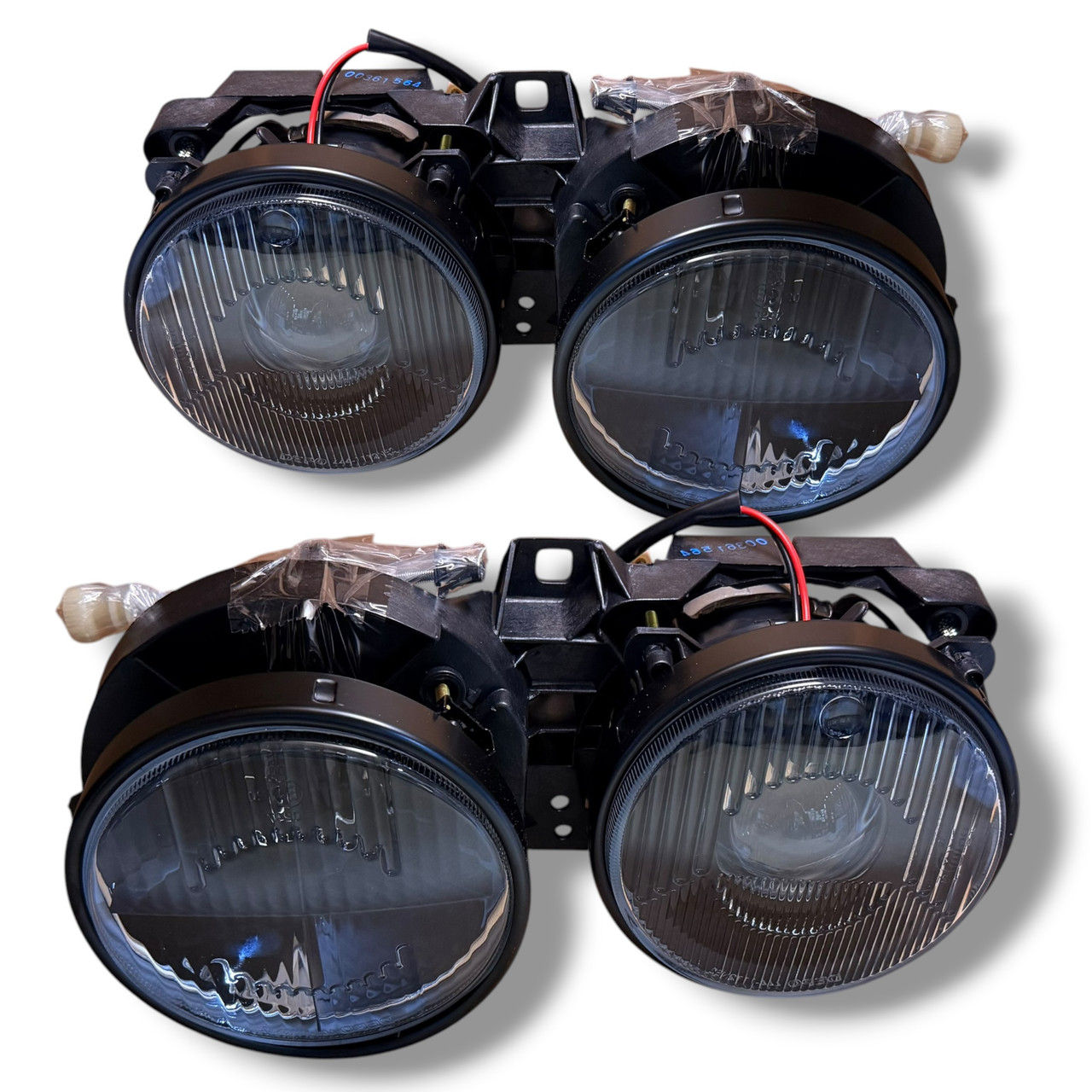 LHD Right Left Headlight Headlamp Pair Angel Eyes Black BMW 3 Series E30 82-94