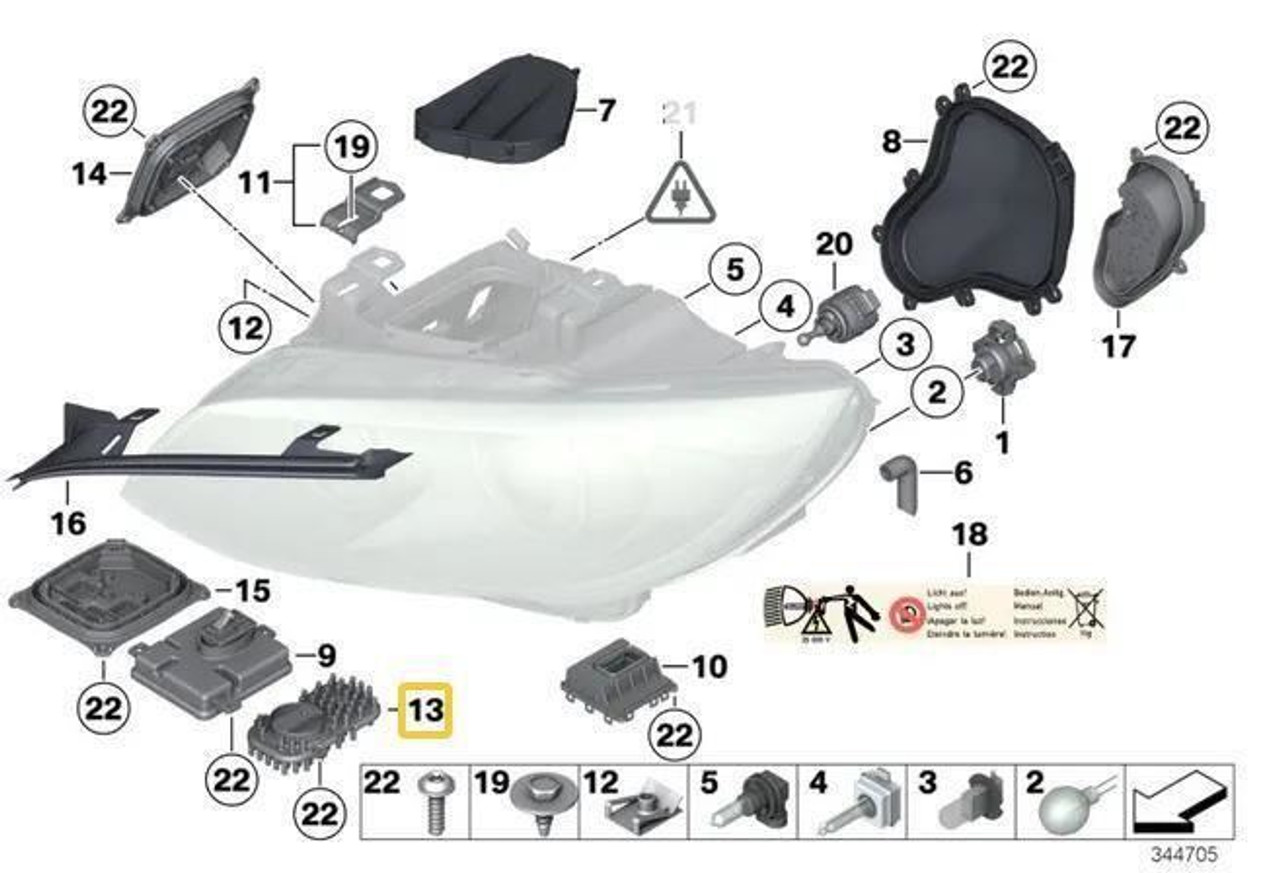 OEM Replacement LED Angle Eye Daytime module For BMW 63117263051