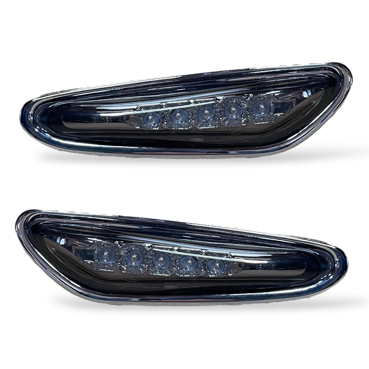 Pair LED Side Repeaters Indicator Part Smoke For BMW E46 Sedan Saloon E60 X3