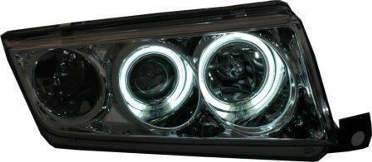 Projector Headlights Lamps LHD Angel Eyes Ccfl Chrome For Skoda Fabia I -07
