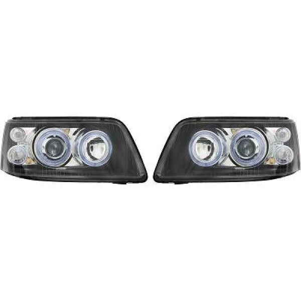 RHD LHD Projector Headlights Pair Angel Eyes Clear Black VW T5 Multivan 03-10