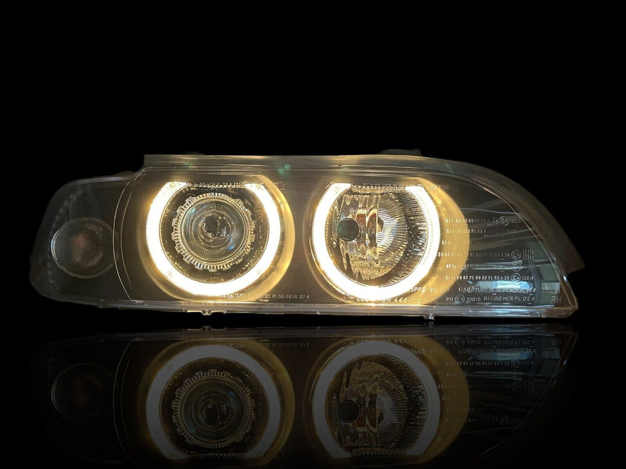 RHD LHD Projector Headlights Pair Angel Eyes Xenon Clear Black BMW E39 95-00