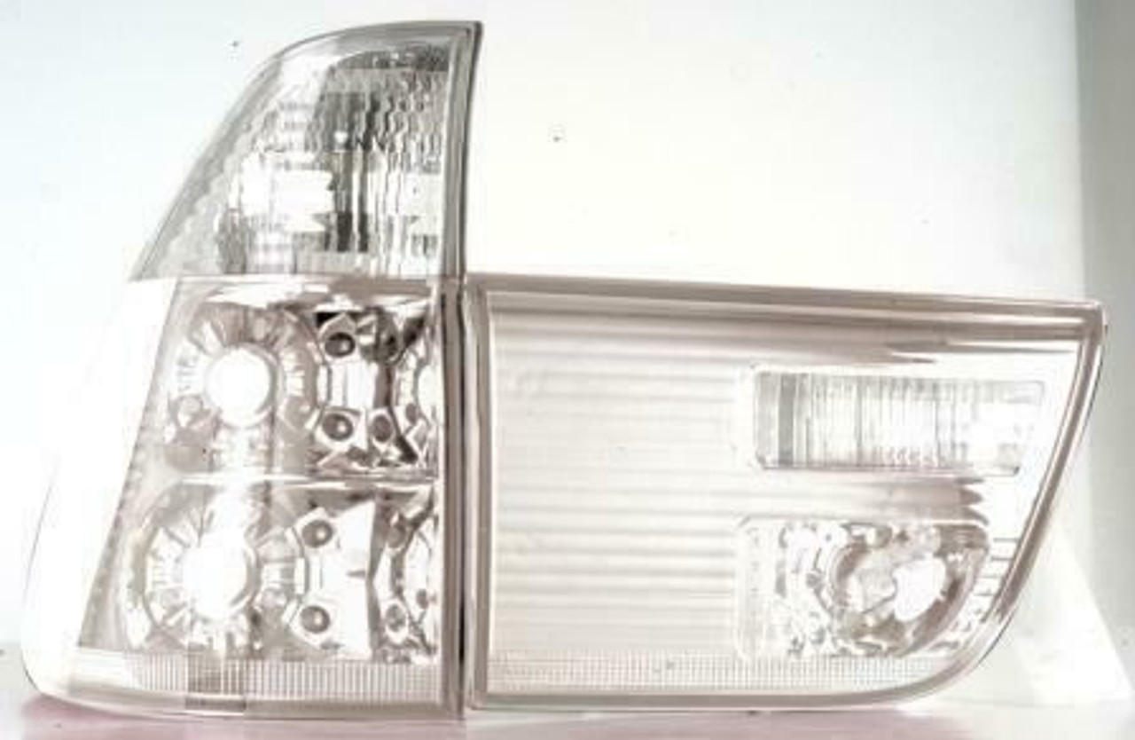 Back Rear Tail Lights For BMW E53 X5 00-06 Clear Crystal-Look Pair - No