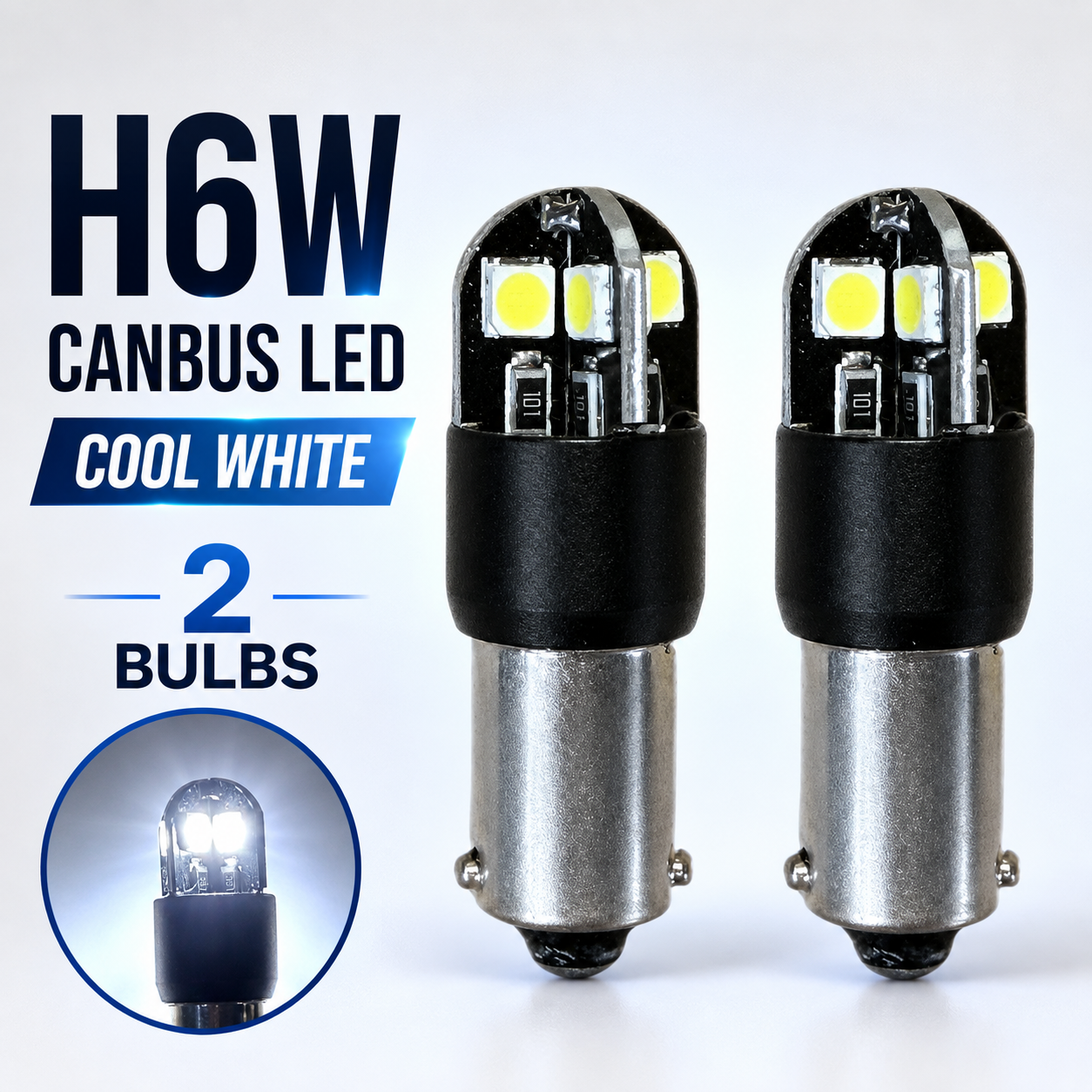 Xenon White 8 3030 LED Canbus Bulbs Lighting Lamp Replacement Part H6W 433 434 Bax9S