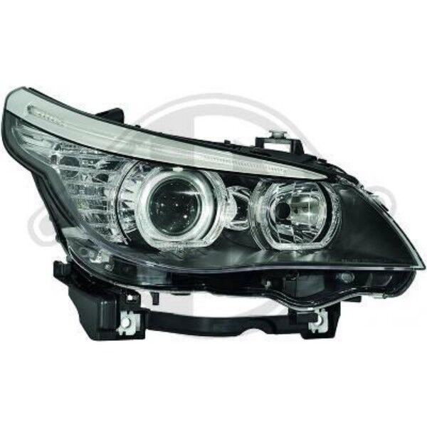 LHD Projector Headlights Pair Angel Eyes Clear Black H7 H1 BMW E60 61 03-07