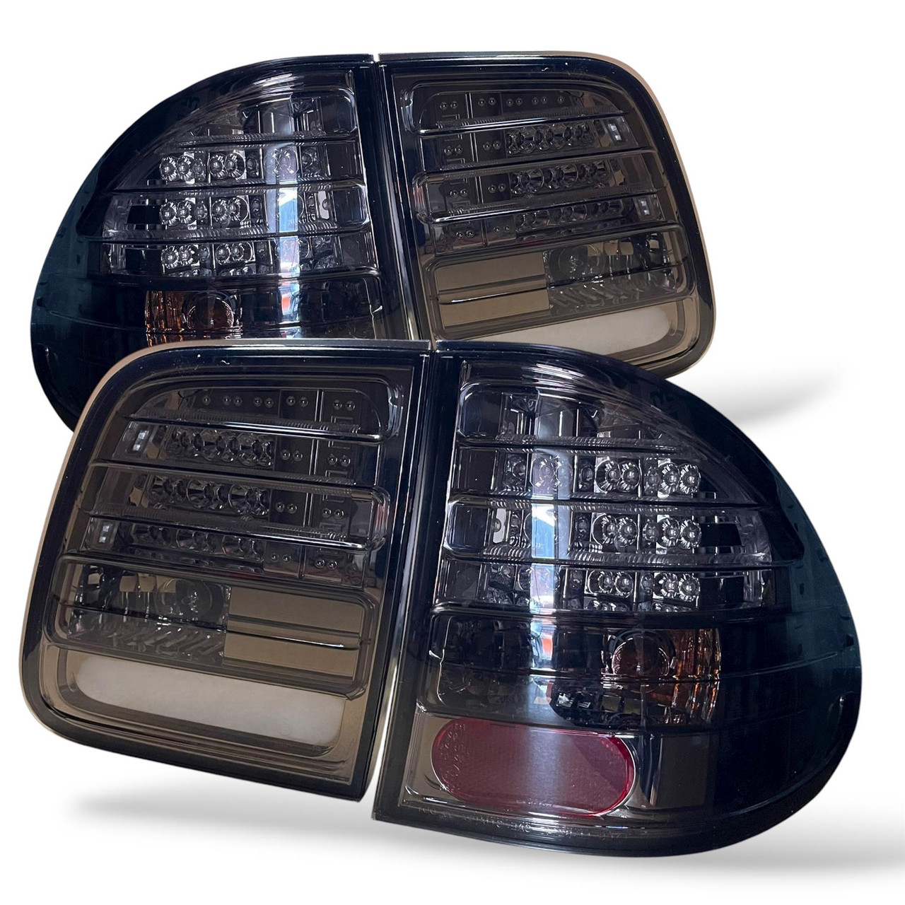 Back Rear Tail Lights Lamp Indicator Set LED Smoke For Mercedes S210 96-03