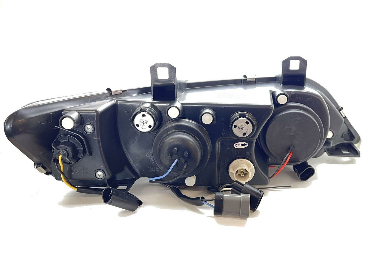 LHD Projector Headlights Pair Angel Eyes Clear Black H1 BMW Z3 Roadster 95-02