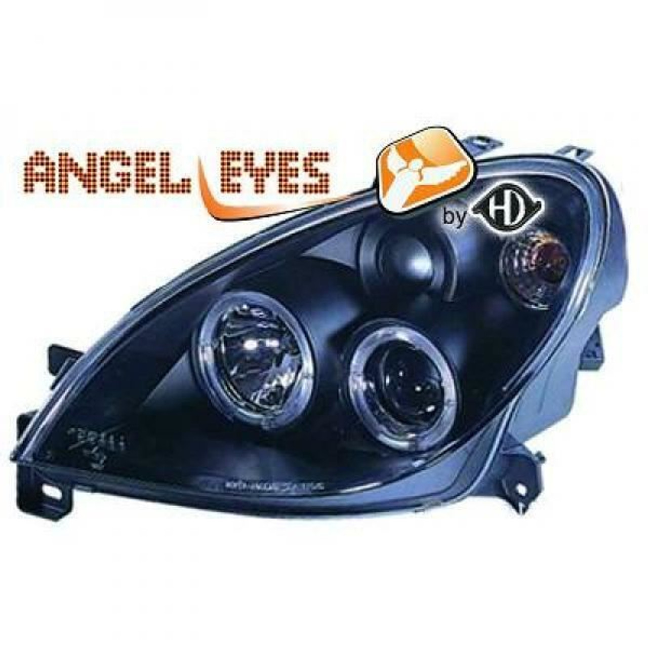 LHD Projector Headlights Pair Angel Eyes Clear Black H1 Citroen Xsara Break