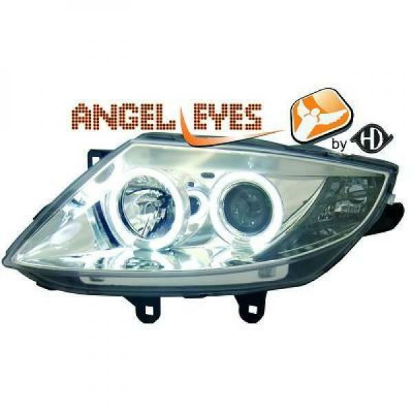 LHD Projector Headlights Pair Angel Eyes Clear Chrome H1 H7 BMW Z4 02-09