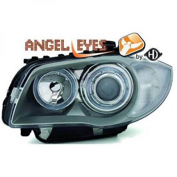 RHD LHD Projector Headlights Pair Angel Eyes Chrome BMW 1 Series E81 E87 04-11