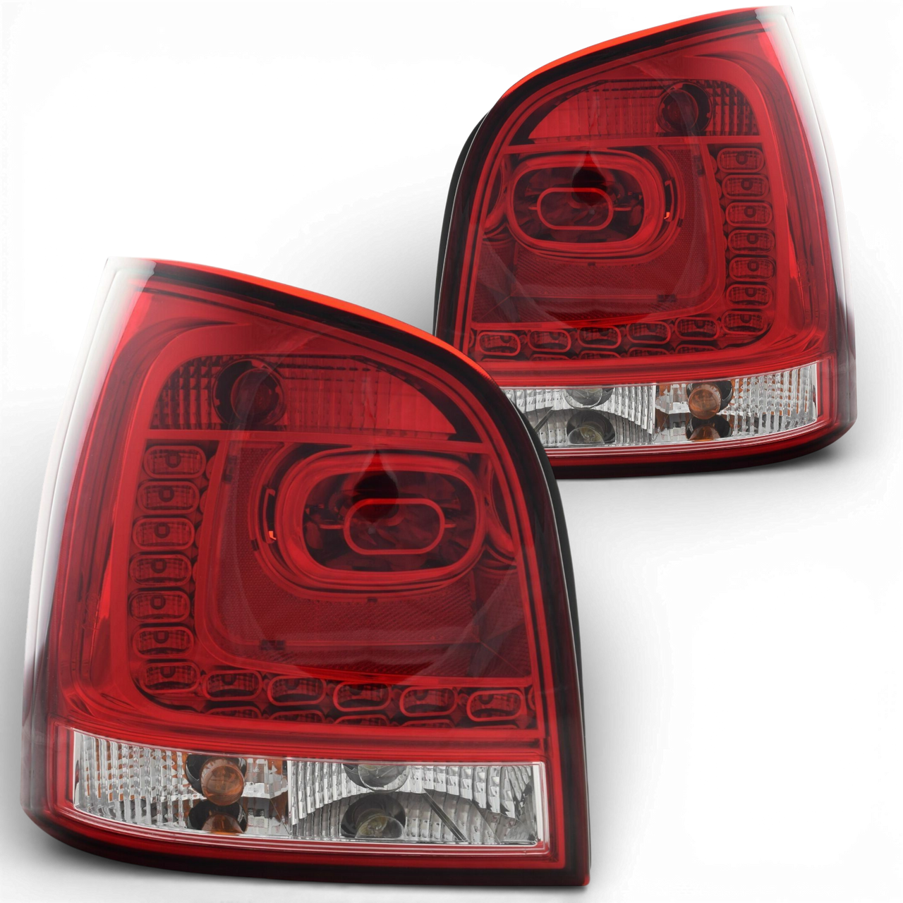 LED Rear Tail Lights Dark Red Clear For VW Polo 9N3 2005–2009 RHD LHD Pair