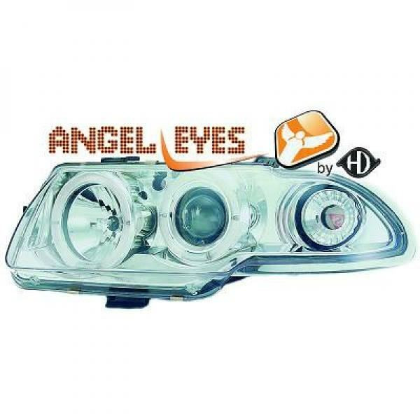 LHD Projector Headlights Headlamp Pair Angel Eyes Clear Vauxhall Astra F 91-97