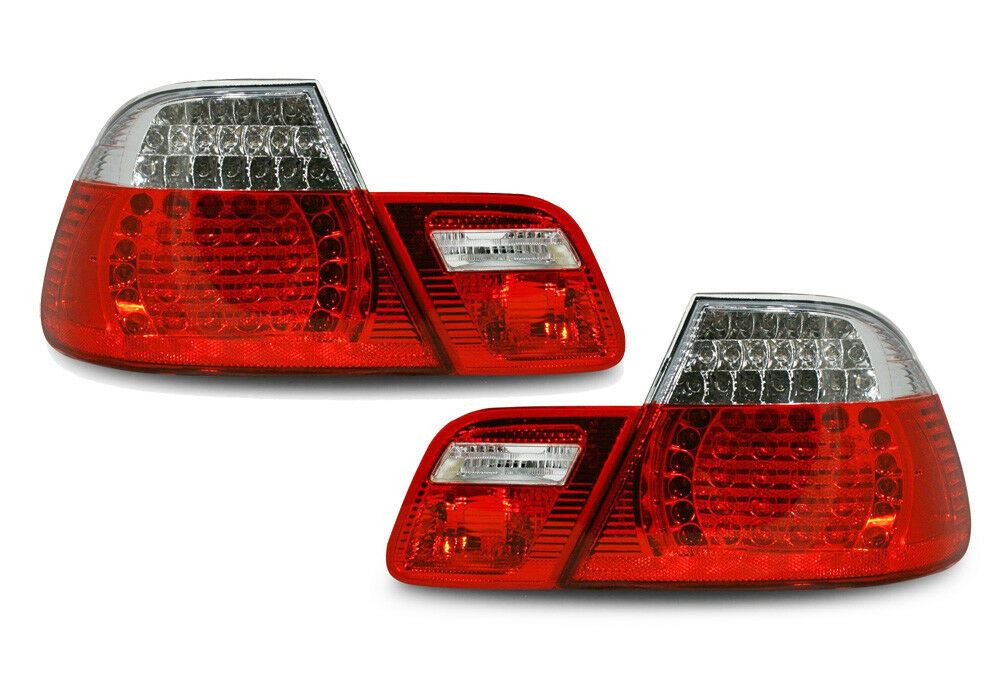Back Rear Tail Lights Lamps Red-Clear LED Pair For BMW E46 Coupe 99-3/03