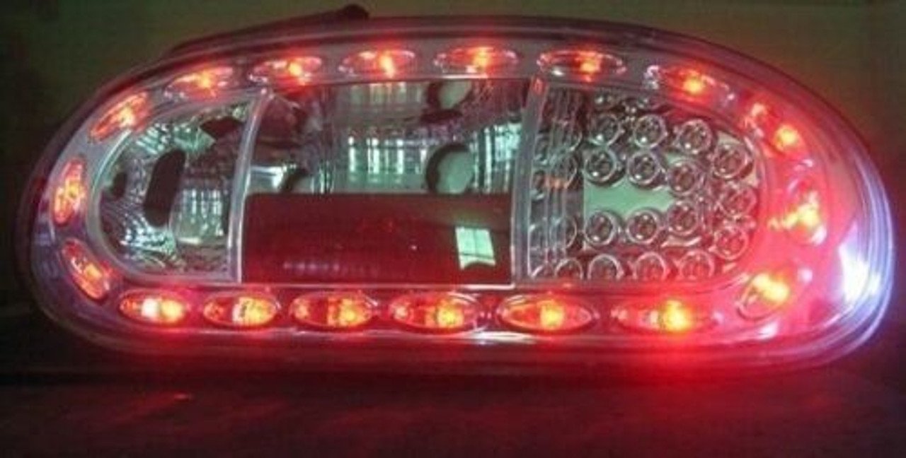 Back Rear Tail Lights LED Clear Chrome Pair For Mazda Mx5 Nb 98-05 - On