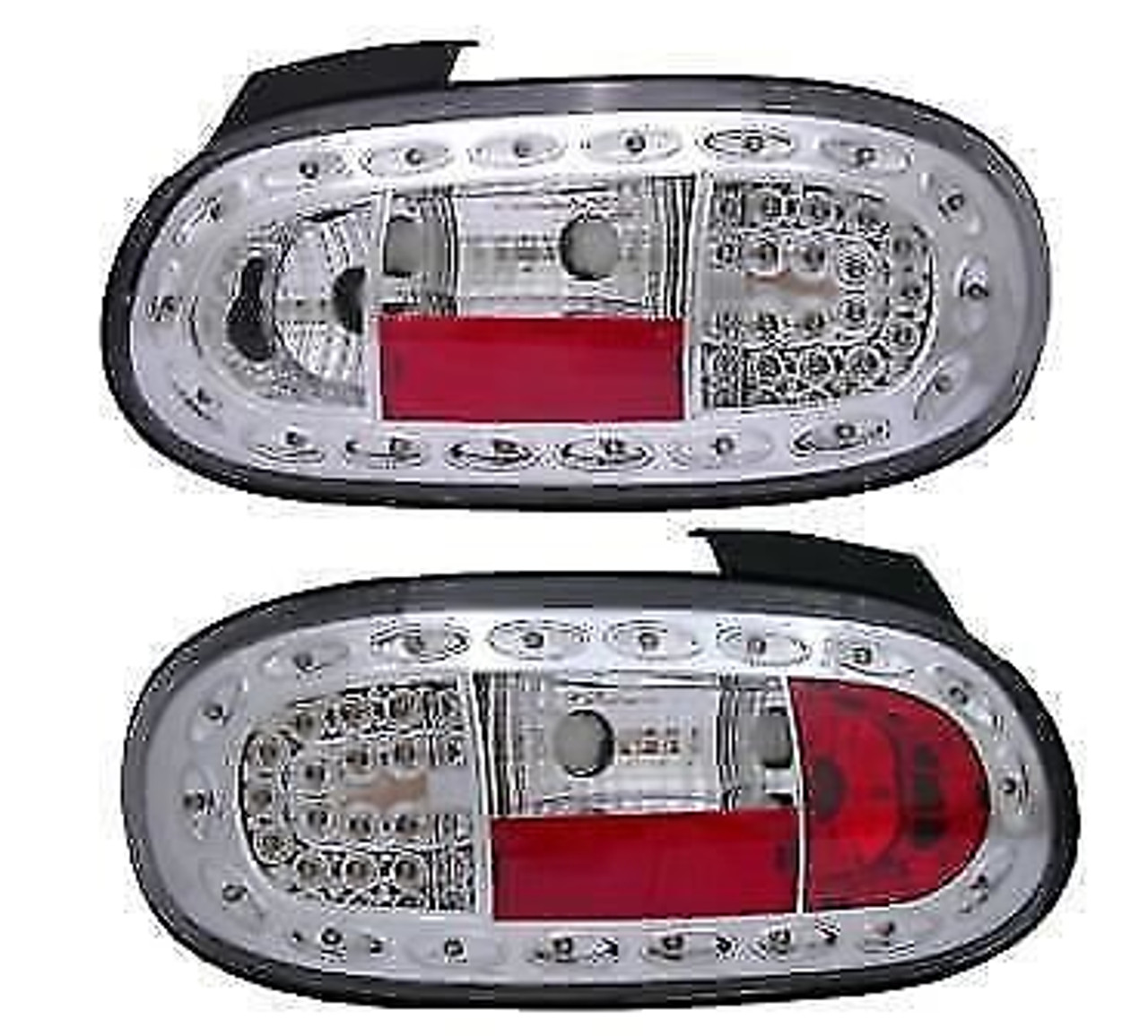 Back Rear Tail Lights LED Clear Chrome Pair For Mazda Mx5 Nb 98-05 - On
