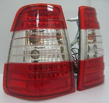 Back Rear Tail Lights LED Red Clear Pair For Mercedes W124T Estate Wagon
