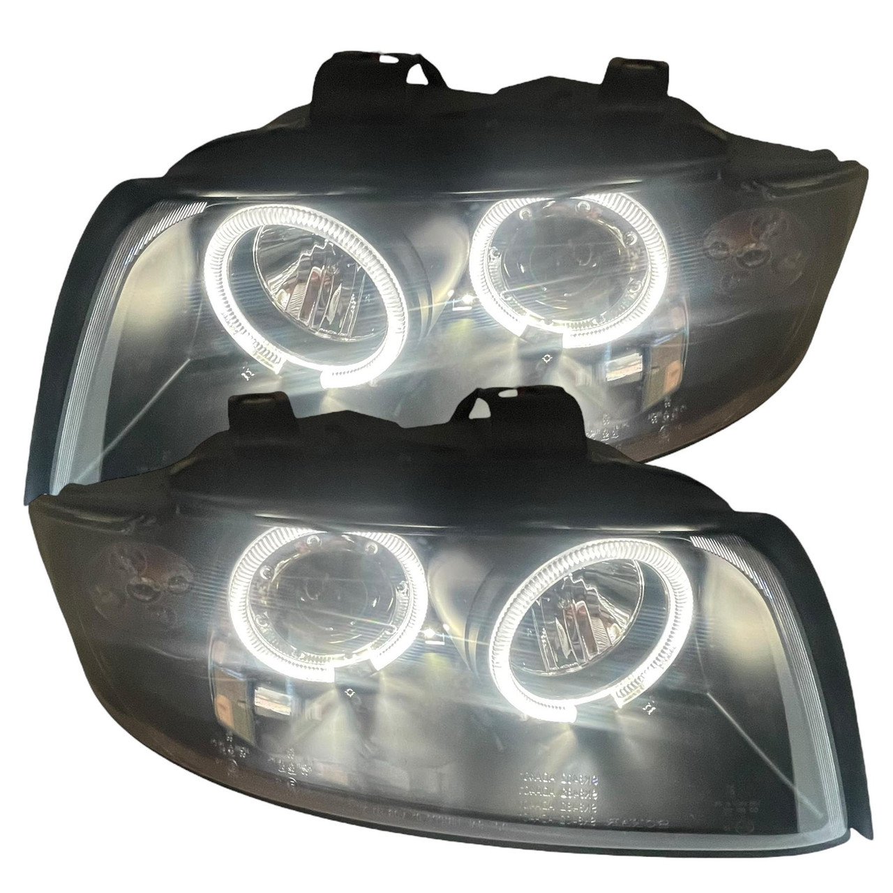 LHD CCFL Projector Headlights Pair Clear Black Audi A4 Saloon Avant 8E 00-04