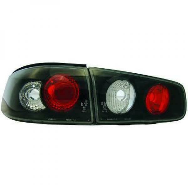 Back Rear Tail Lights Pair Set Clear Black Renault Laguna Saloon 01-05