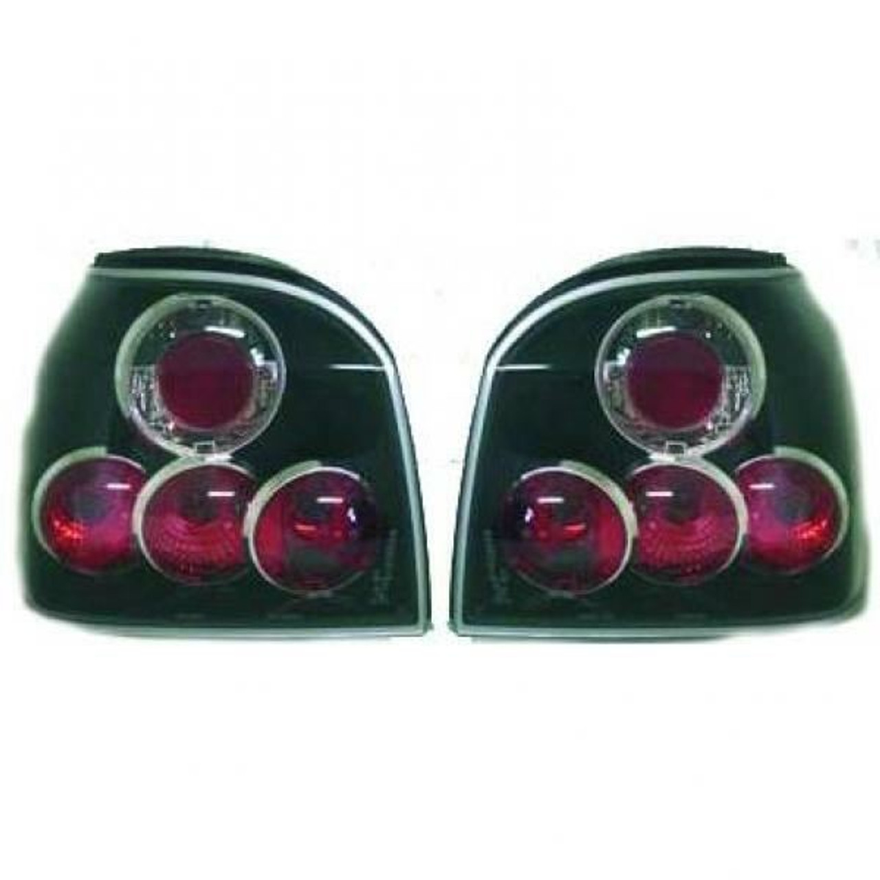 Back Rear Tail Lights Pair Set Clear Black VW Golf III 91-97