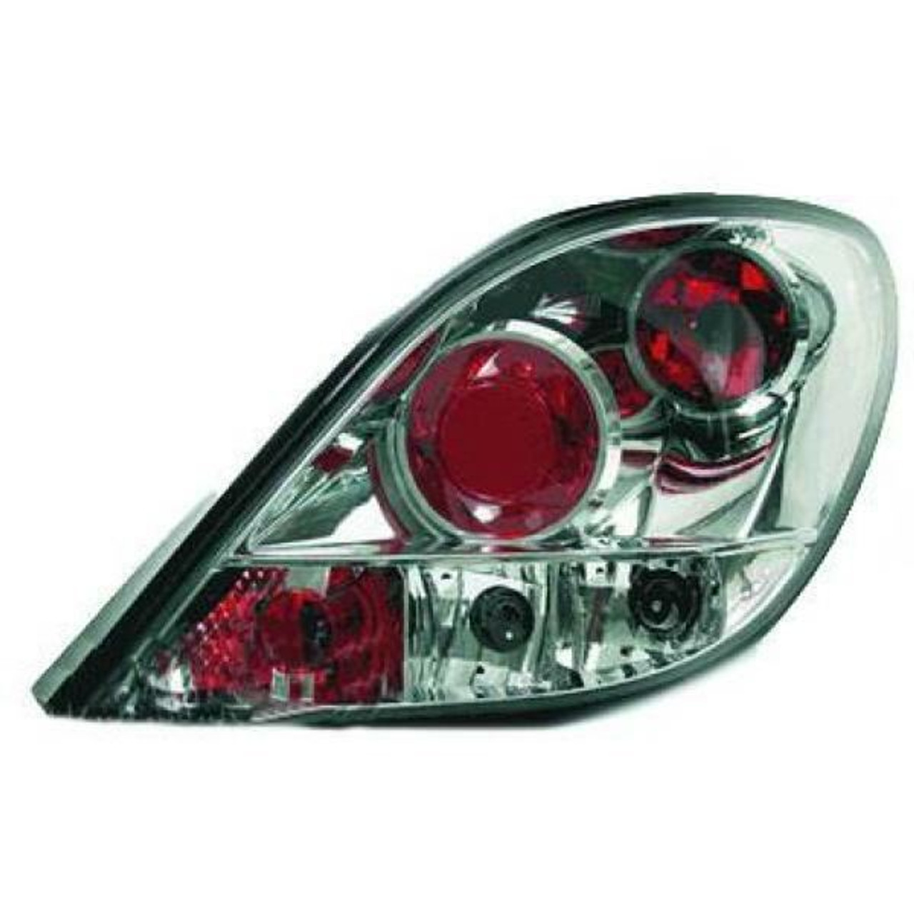 Back Rear Tail Lights Pair Set Clear Chrome Peugeot 207 06-12