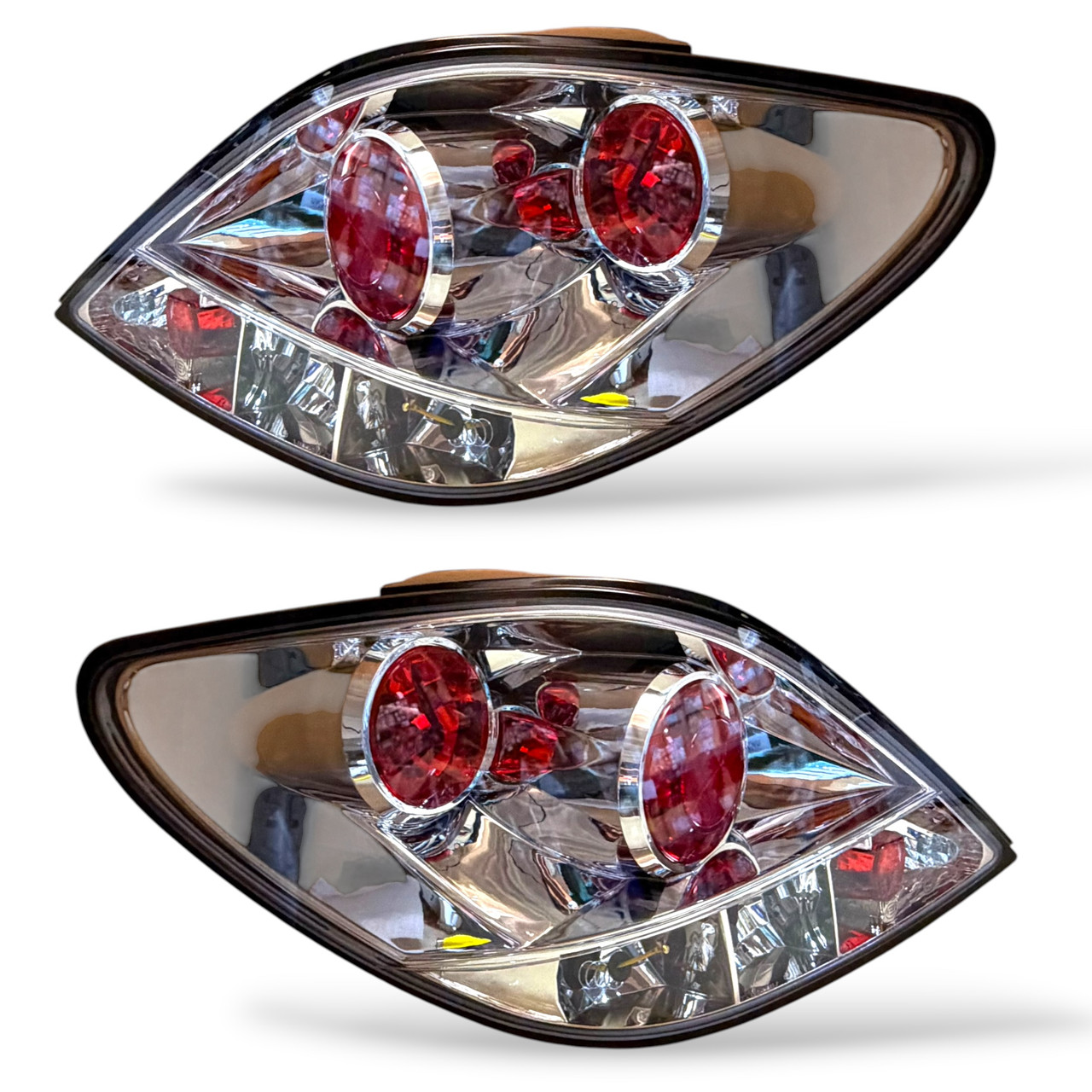 Back Rear Tail Lights Pair Set Clear Chrome Peugeot 207 06-12