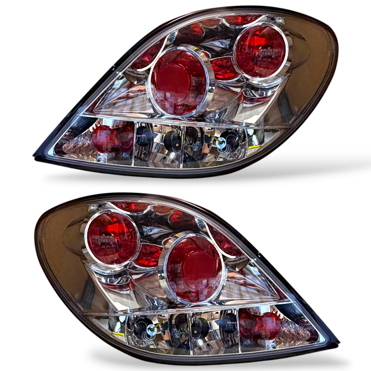 Back Rear Tail Lights Pair Set Clear Chrome Peugeot 207 06-12