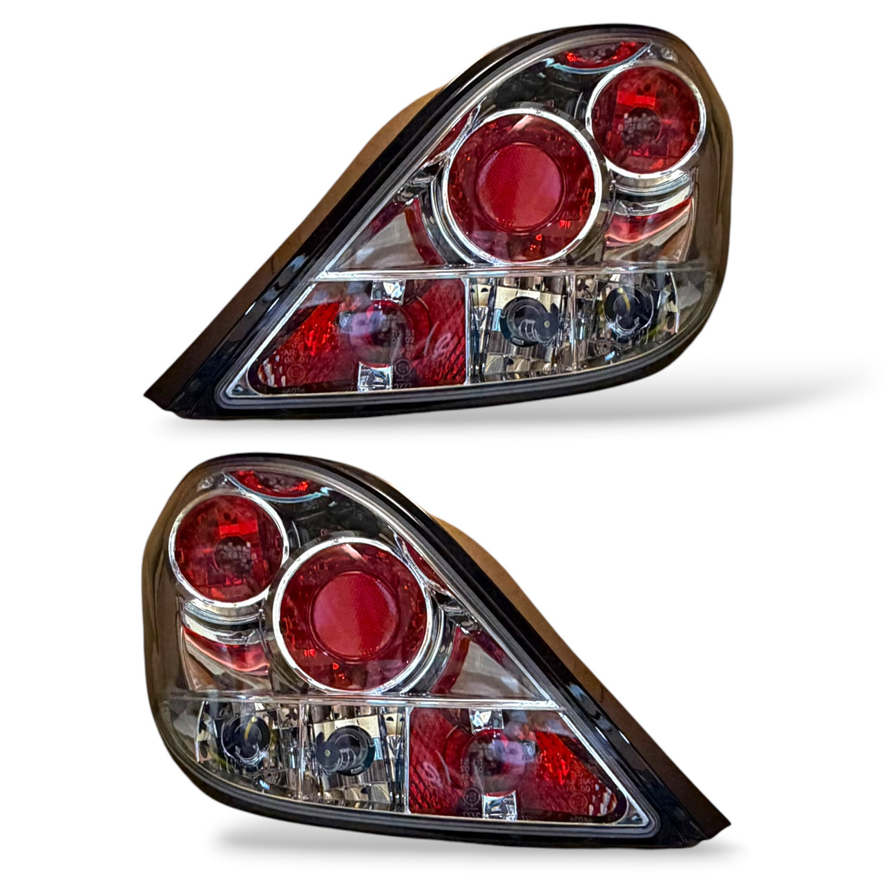 Back Rear Tail Lights Pair Set Clear Chrome Peugeot 207 06-12