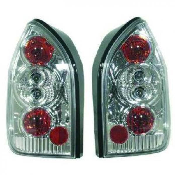Back Rear Tail Lights Pair Set Clear Chrome Vauxhall Zafira 99-05