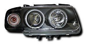 Black Angel Eye Projector Headlights Lamps For VW Polo Mk4 6N Hatchback 95-98