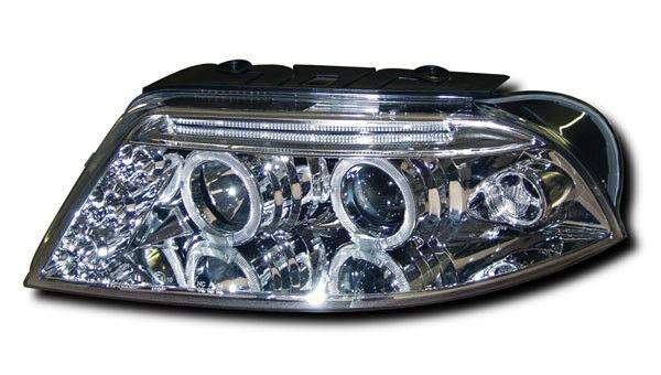Chrome Angel Eye Projector Headlights Lamp Part For VW Passat 10/00-09/04