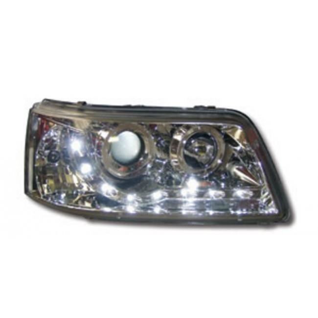 Chrome DRL LED Projector Headlights For VW Caravelle Transporter T5 03-09
