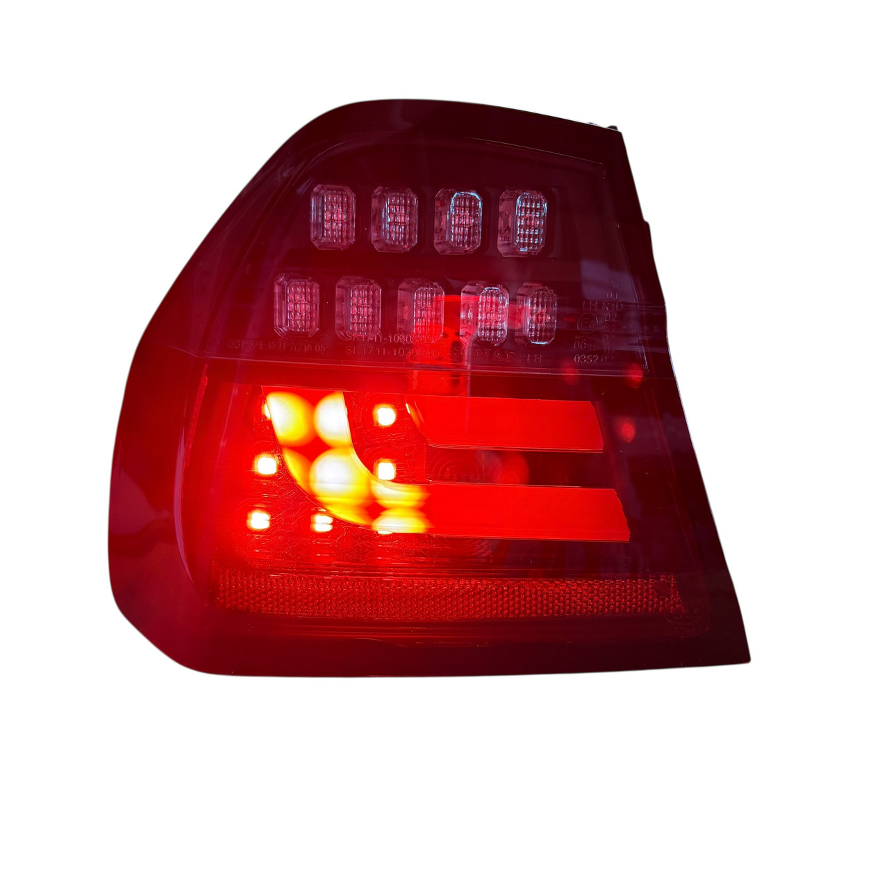 Back Rear Tail Lights Pair Set Clear Red Black BMW E90 Saloon 05-08